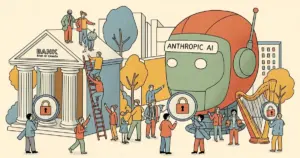 Editorial illustration for: Bank of Canada, Major Lenders Convene Over Anthropic AI Cybersecurity Risk