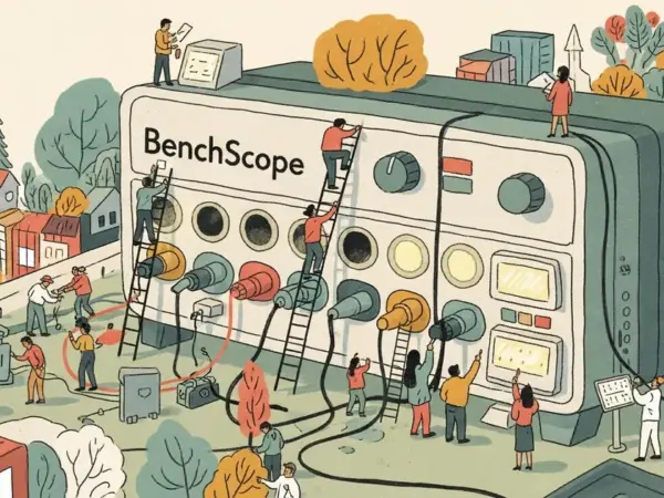 Editorial illustration for: BenchScope: How Many Independent Signals Does Your Benchmark Provide?