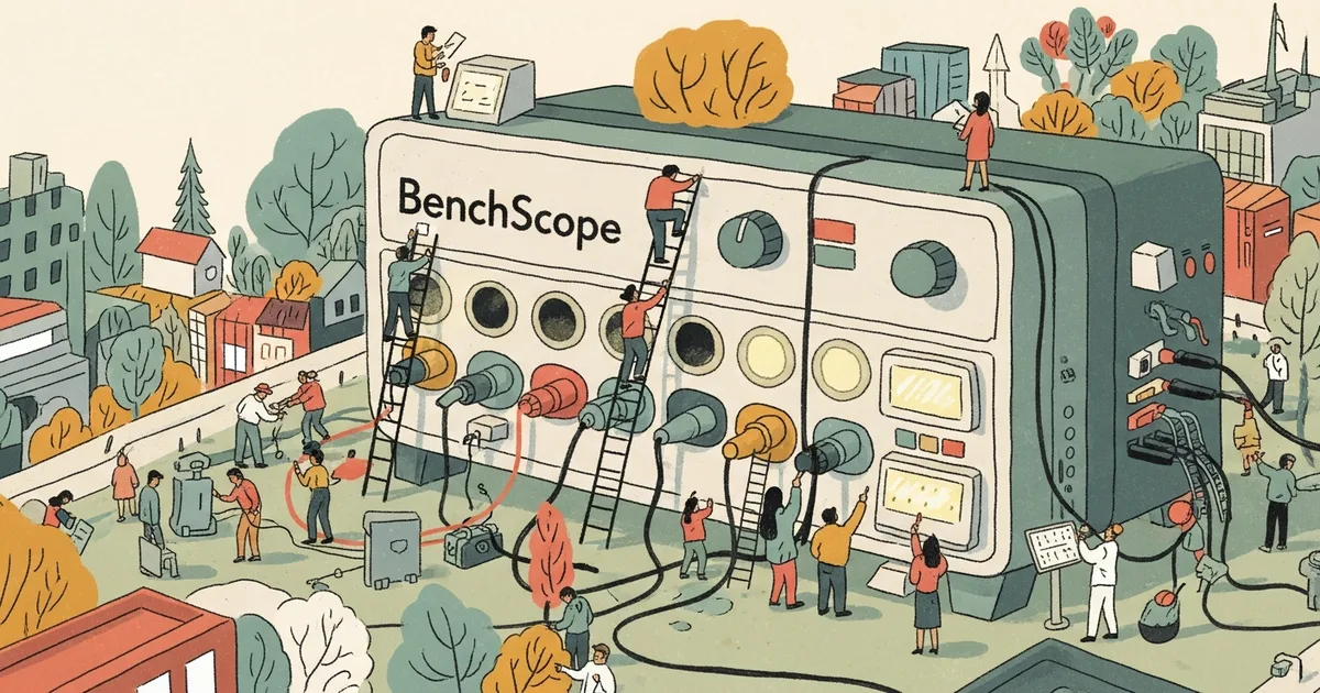 Editorial illustration for: BenchScope: How Many Independent Signals Does Your Benchmark Provide?