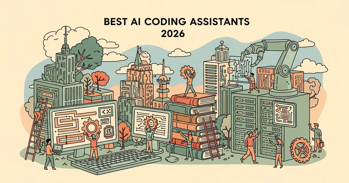 Editorial illustration for: Best AI Coding Assistants 2026