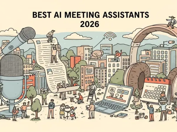 Editorial illustration for: Best AI Meeting Assistants 2026