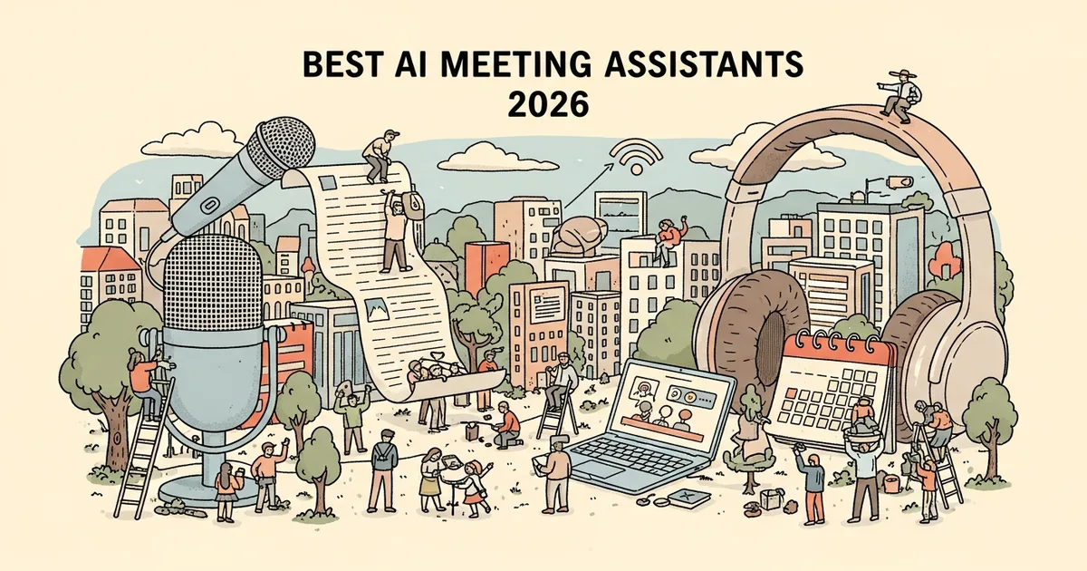 Editorial illustration for: Best AI Meeting Assistants 2026