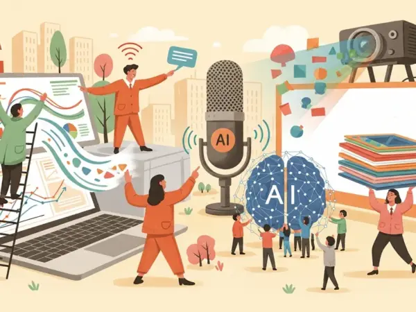 Editorial illustration for: Best AI Presentation Tools 2026