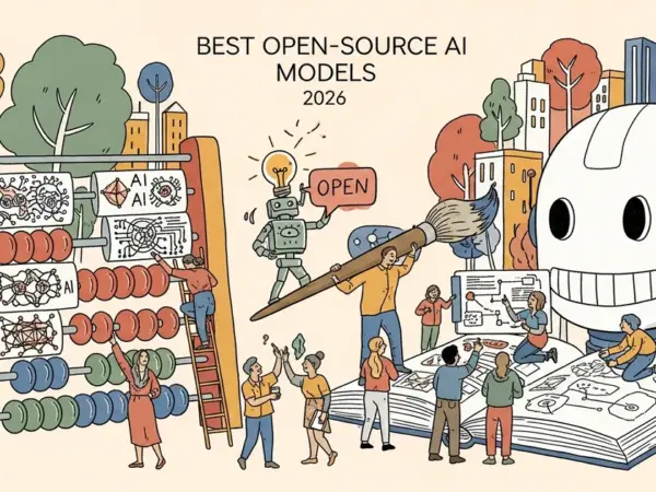 Editorial illustration for: Best Open-Source AI Models 2026
