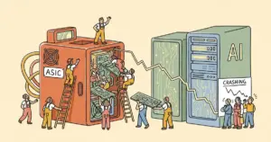 Editorial illustration for: Bitcoin Miners Are Abandoning Mining for AI — Hash Rate Is Crashing