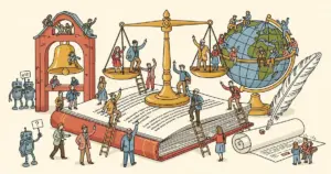 Editorial illustration for: California Just Filed a Bill Requiring University Professors to Be Human — Because Apparently Tha