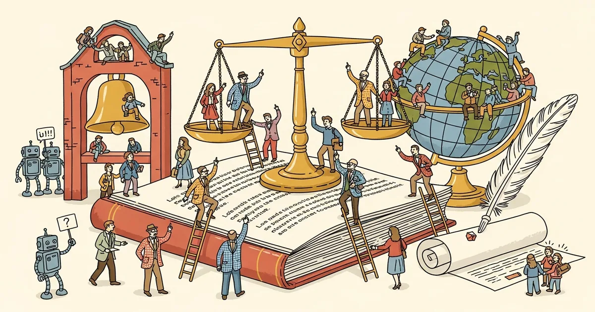 Editorial illustration for: California Just Filed a Bill Requiring University Professors to Be Human — Because Apparently Tha