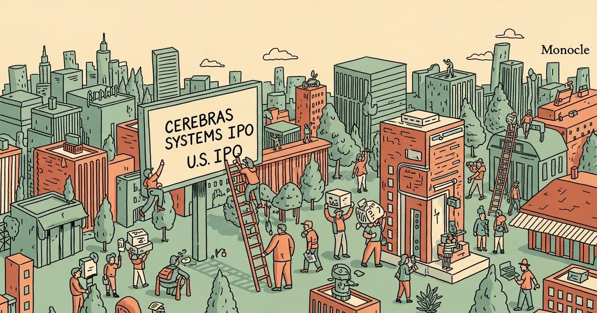 Editorial illustration for: Cerebras Systems Files Publicly for US IPO Months After Withdrawing 2024 Attempt