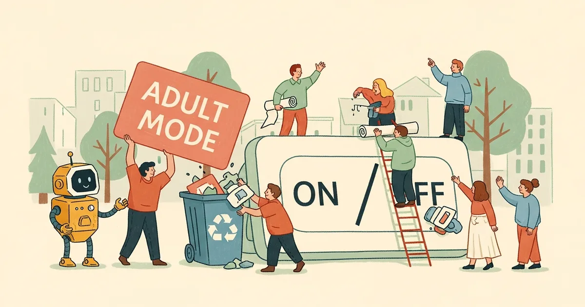 Editorial illustration for: OpenAI's Secret 'Adult Mode' for ChatGPT Just Got Killed