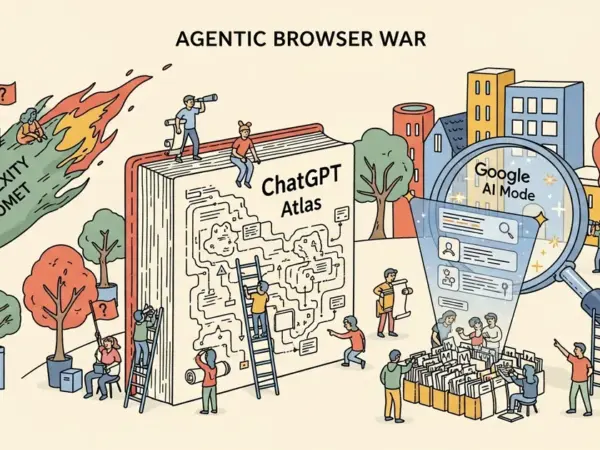 Editorial illustration for: ChatGPT Atlas vs Perplexity Comet vs Google AI Mode: The Agentic Browser War