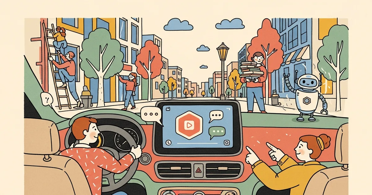 Editorial illustration for: ChatGPT Gains Apple CarPlay Integration in iOS 26.4 for Hands-Free Voice Conversations