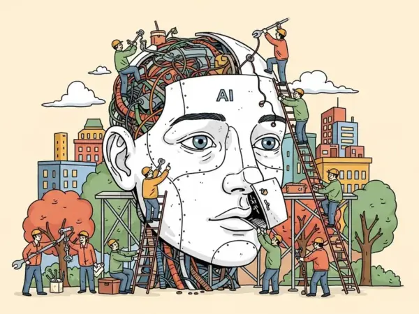 Editorial illustration for: Chinese Tech Workers Build AI Doubles—Then Fight Back With Sabotage Tools