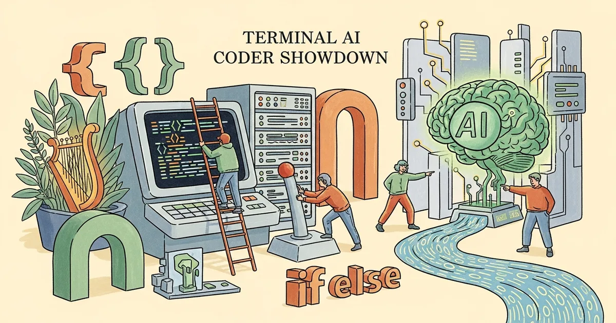 Editorial illustration for: Claude Code vs Aider vs Codex 2026: Terminal AI Coder Showdown