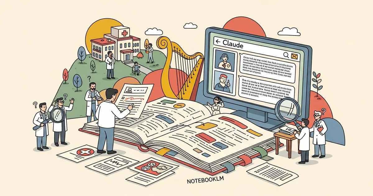 Editorial illustration for: A 34-Year-Old Used Claude and NotebookLM to Catch His Mom's Cancer Misdiagnoses — Her Doctors Mis