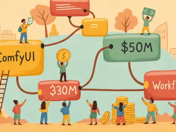 Editorial illustration for: ComfyUI Raises $30M at $500M Valuation on Node-Based AI Workflow Demand