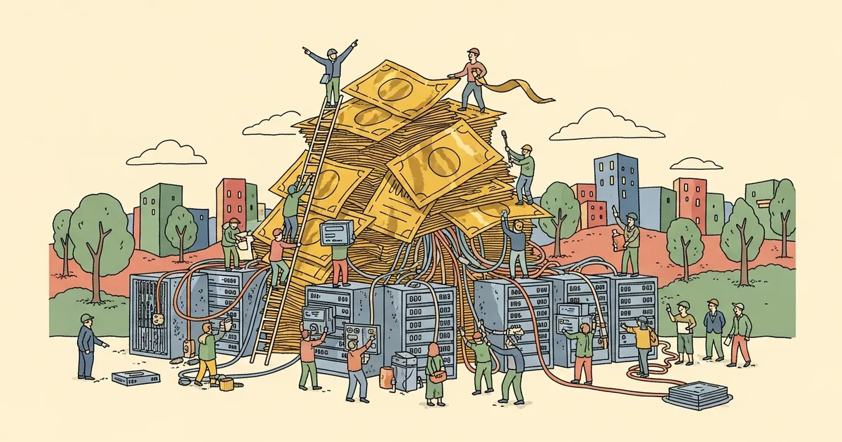 Editorial illustration for: Core Scientific Raises $3.3B in Junk Bonds for AI Infrastructure
