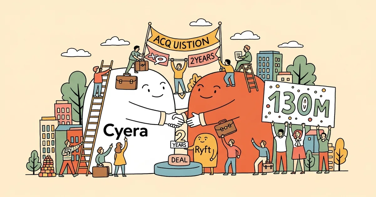 Editorial illustration for: Cyera Acquires Two-Year-Old Startup Ryft for Up to $130M
