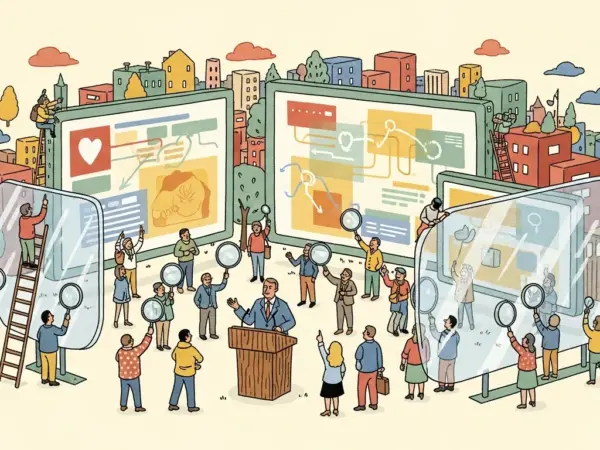 Editorial illustration for: A Mayor Declared a Deepfake Emergency After AI-Generated Images of Children Spread