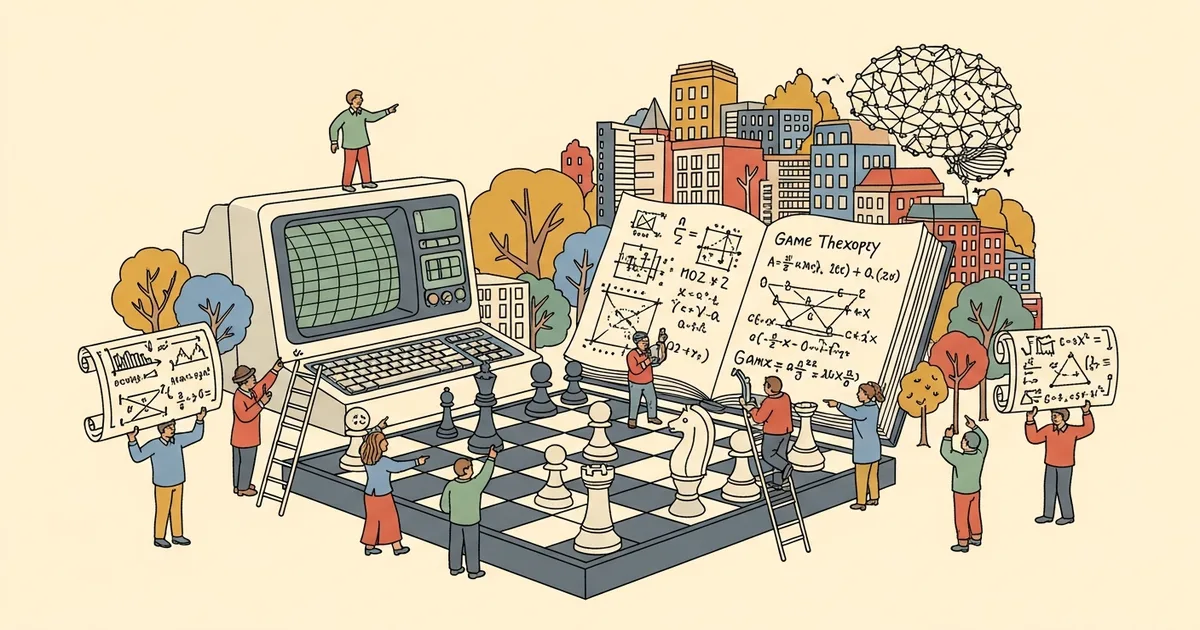 Editorial illustration for: DeepMind Study: LLM Rewrites Game Theory Algorithms and Outperforms Human Experts