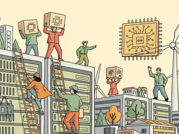 Editorial illustration for: DeepSeek Posts Data Center Jobs in Inner Mongolia as Blackwell Chip Reports Emerge