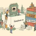 Editorial illustration for: DeepSeek V4 Launch: 1.6 Trillion Parameters, Huawei Chips, 36x Cheaper Than GPT-5.5