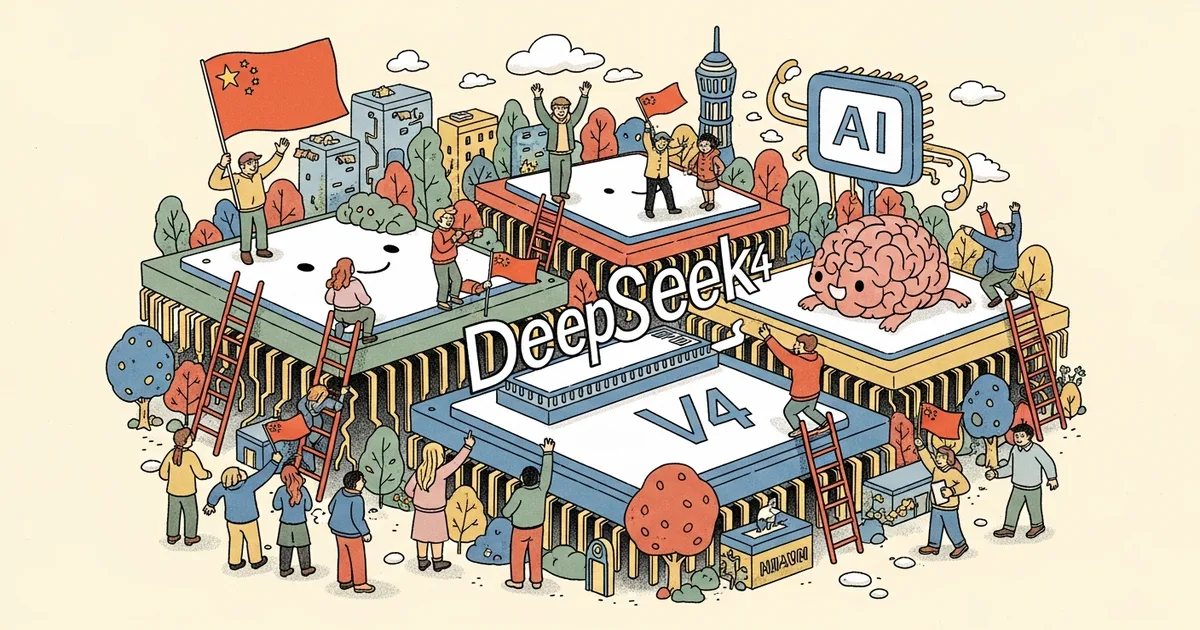 Editorial illustration for: DeepSeek V4 to Run Entirely on Huawei Chips, Marking a Milestone for China's AI Independence