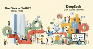 Editorial illustration for: DeepSeek vs ChatGPT 2026: The Open-Source AI That Matches OpenAI for $0