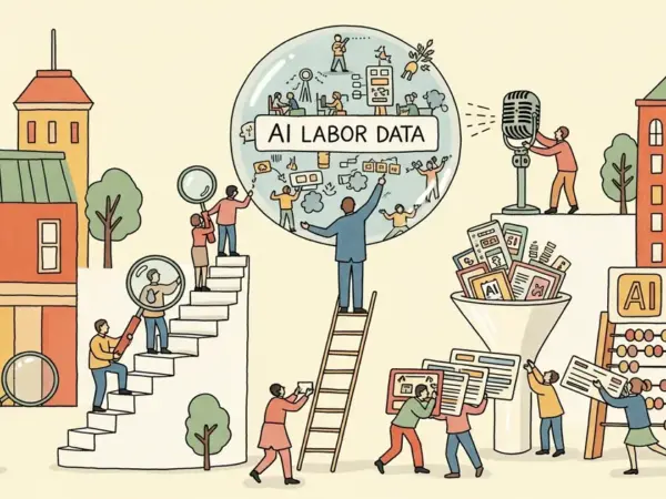 Editorial illustration for: Economist Alex Imas Calls for 'Manhattan Project' to Collect AI Labor Data