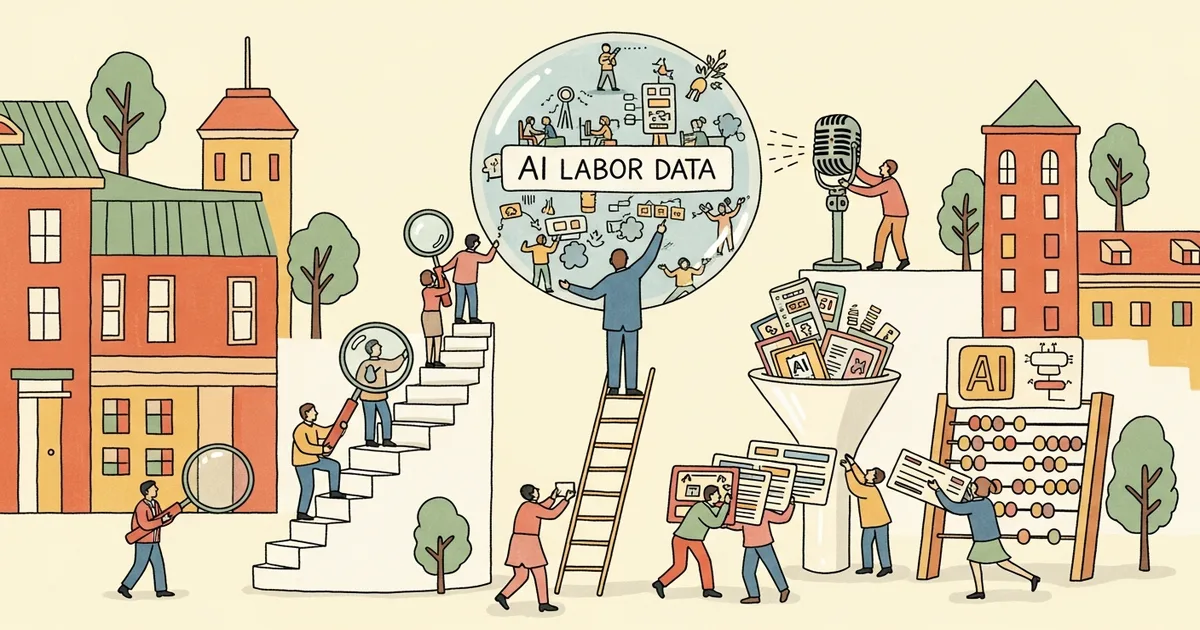 Editorial illustration for: Economist Alex Imas Calls for 'Manhattan Project' to Collect AI Labor Data