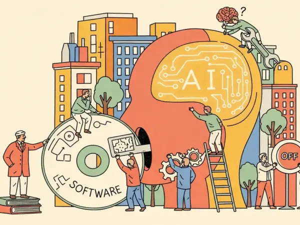 Editorial illustration for: A Wharton Professor Says Companies Are Using AI Wrong — Stop Treating It Like Software