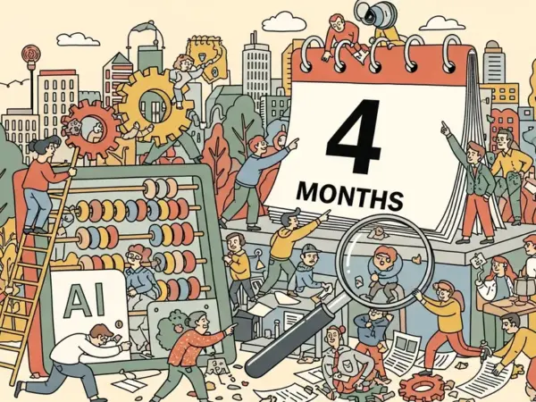 Editorial illustration for: The EU AI Act Takes Effect in 4 Months — 90% of Companies Aren't Ready