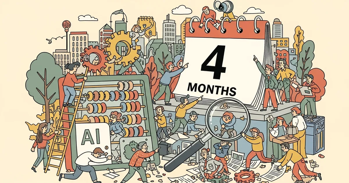 Editorial illustration for: The EU AI Act Takes Effect in 4 Months — 90% of Companies Aren't Ready