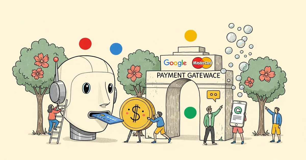Editorial illustration for: FIDO Alliance Launches AI Agent Payment Standards With Google and Mastercard