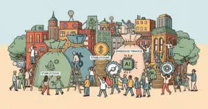 Editorial illustration for: Fintech Funding Surge in 2026 Extends Beyond AI Into Stablecoins and Embedded Finance