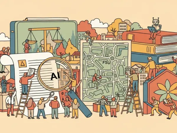 Editorial illustration for: Florida AG Opens Investigation Into OpenAI Over FSU Campus Shooting