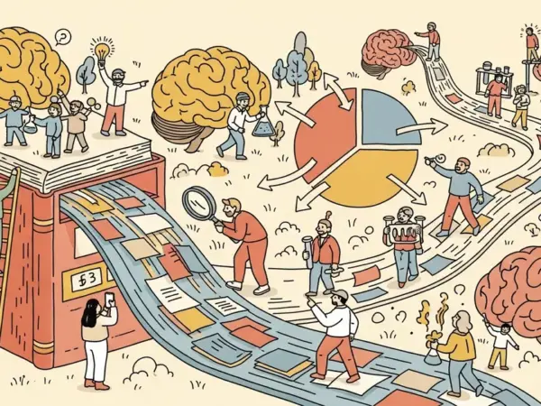 Editorial illustration for: FlowPIE: Test-Time Scientific Idea Evolution with Flow-Guided Literature Exploration