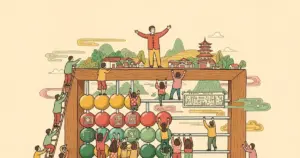 Editorial illustration for: Former Baidu President on AI Tokenization in China