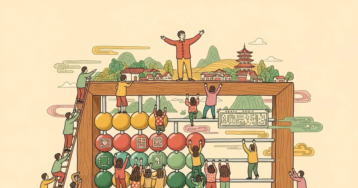 Editorial illustration for: Former Baidu President on AI Tokenization in China