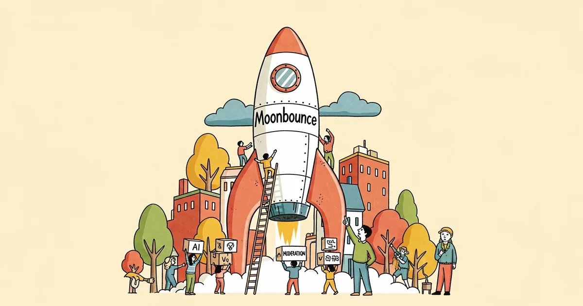 Editorial illustration for: Former Facebook Executive Raises $12 Million for AI Content Moderation Startup Moonbounce