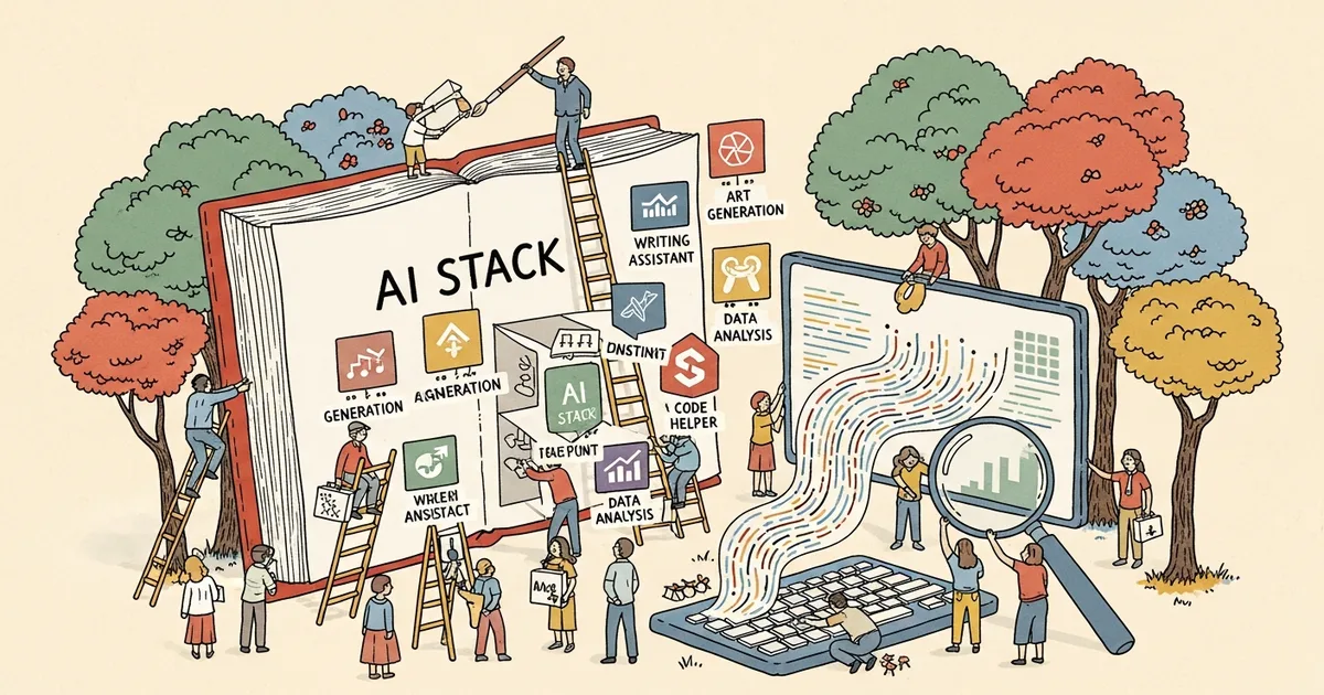 Editorial illustration for: The $0 AI Stack That Gives You Pro-Level Tools for Free — Every Category Ranked [2026 Edition]