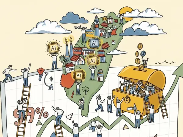 Editorial illustration for: Fund Beating 99% of Peers Bets Big on Taiwan’s Smaller AI Stocks