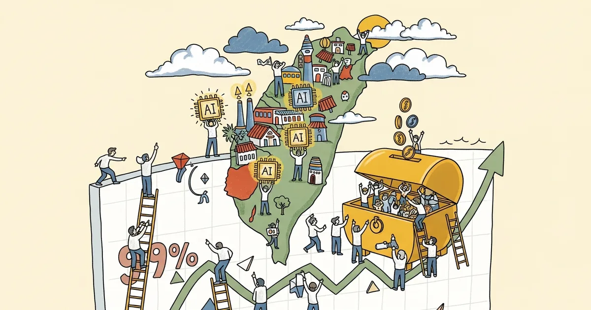 Editorial illustration for: Fund Beating 99% of Peers Bets Big on Taiwan’s Smaller AI Stocks