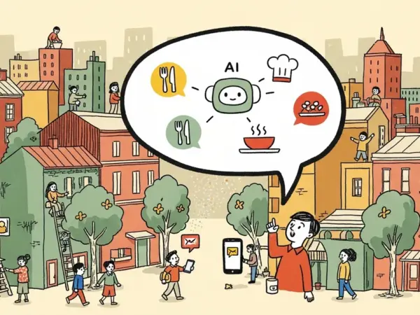 Editorial illustration for: Google's AI Now Reads Your Texts and Recommends Restaurants Before You Even Search — Magic Cue Ex