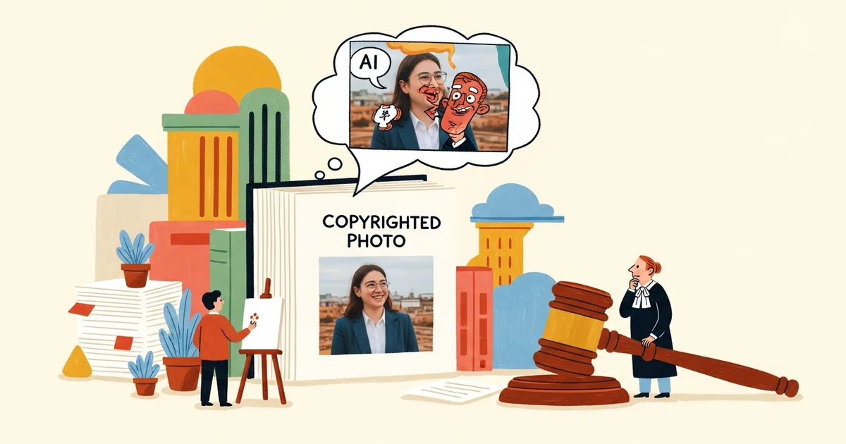 Editorial illustration for: German Court: AI Comic from Copyrighted Photo Doesn't Copy Protected Elements