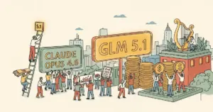 Editorial illustration for: GLM 5.1 Rivals Claude Opus 4.6 on Agentic Tasks at One-Third the Cost