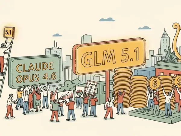 Editorial illustration for: GLM 5.1 Rivals Claude Opus 4.6 on Agentic Tasks at One-Third the Cost