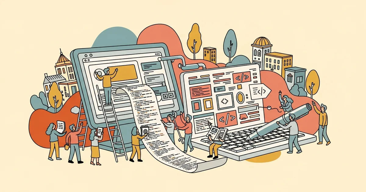 Editorial illustration for: GLM-5V-Turbo: This 10B Model Turns Screenshots Into Working Code