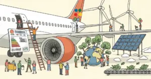 Editorial illustration for: Google's AI Found a Way to Make Airplanes Less Harmful to the Climate