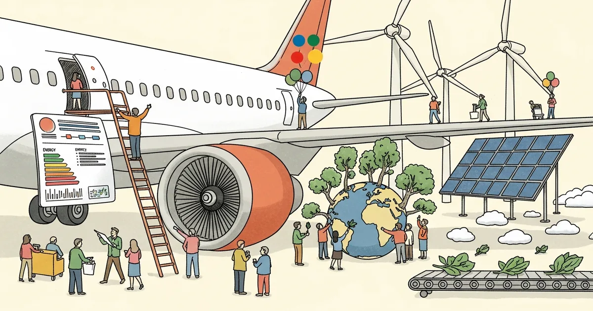 Editorial illustration for: Google's AI Found a Way to Make Airplanes Less Harmful to the Climate