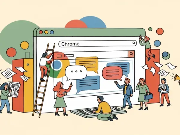 Editorial illustration for: Google AI Mode Just Took Over Chrome Desktop — Search Is Now a Conversation, and Publishers Are T